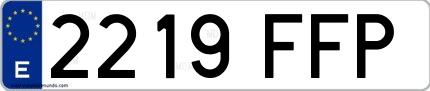 Ejemplo de matrícula española 2219 FFP