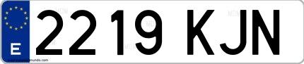 Ejemplo de matrícula española 2219 KJN