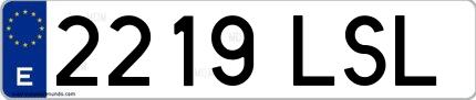 Ejemplo de matrícula española 2219 LSL
