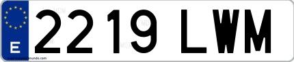 Ejemplo de matrícula española 2219 LWM