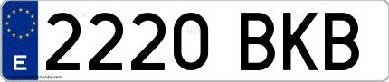Ejemplo de matrícula española 2220 BKB