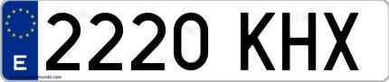 Ejemplo de matrícula española 2220 KHX