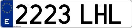 Ejemplo de matrícula española 2223 LHL