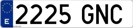Ejemplo de matrícula española 2225 GNC