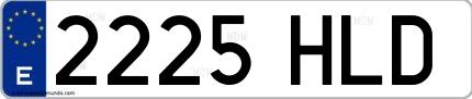 Ejemplo de matrícula española 2225 HLD