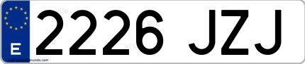 Ejemplo de matrícula española 2226 JZJ