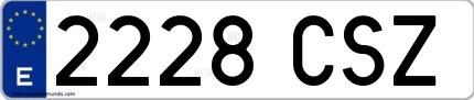 Ejemplo de matrícula española 2228 CSZ