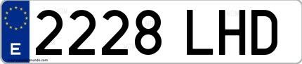 Ejemplo de matrícula española 2228 LHD