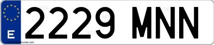 Ejemplo de matrícula española 2229 MNN