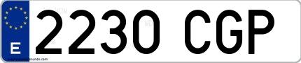 Ejemplo de matrícula española 2230 CGP