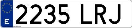 Ejemplo de matrícula española 2235 LRJ