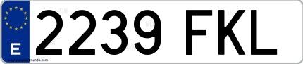 Ejemplo de matrícula española 2239 FKL