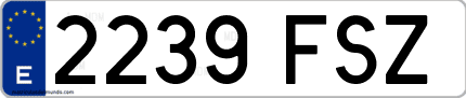 Ejemplo de matrícula de coche ordinaria 2239 FSZ