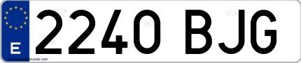 Ejemplo de matrícula española 2240 BJG