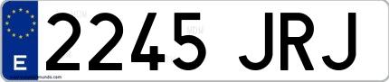 Ejemplo de matrícula española 2245 JRJ
