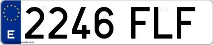 Ejemplo de matrícula española 2246 FLF