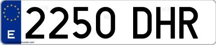 Ejemplo de matrícula española 2250 DHR