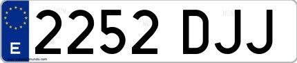 Ejemplo de matrícula española 2252 DJJ