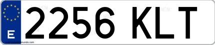 Ejemplo de matrícula española 2256 KLT