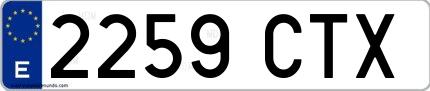 Ejemplo de matrícula española 2259 CTX