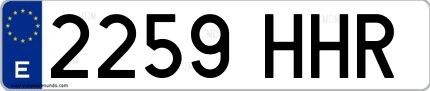 Ejemplo de matrícula española 2259 HHR