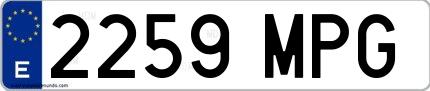 Ejemplo de matrícula española 2259 MPG