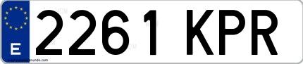 Ejemplo de matrícula española 2261 KPR