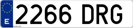 Ejemplo de matrícula española 2266 DRG
