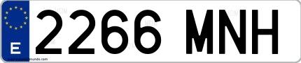 Ejemplo de matrícula española 2266 MNH