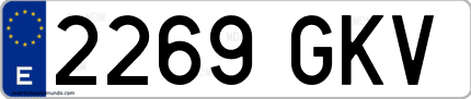Ejemplo de matrícula de coche ordinaria 2269 GKV