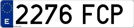Ejemplo de matrícula española 2276 FCP