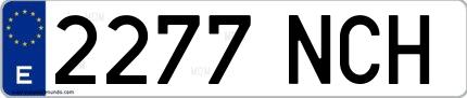 Ejemplo de matrícula española 2277 NCH