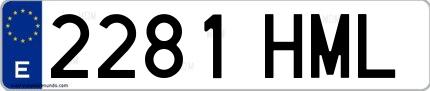 Ejemplo de matrícula española 2281 HML