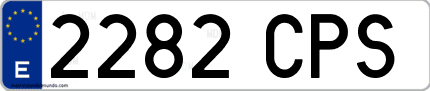 Ejemplo de matrícula de coche ordinaria 2282 CPS