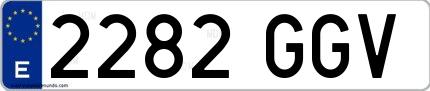 Ejemplo de matrícula española 2282 GGV