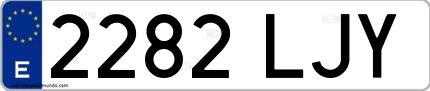 Ejemplo de matrícula española 2282 LJY