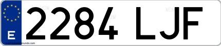 Ejemplo de matrícula española 2284 LJF