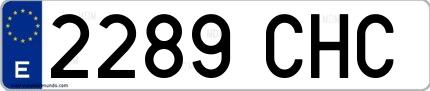 Ejemplo de matrícula española 2289 CHC