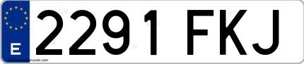 Ejemplo de matrícula española 2291 FKJ
