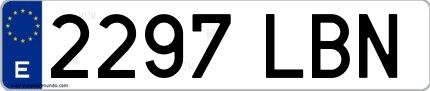 Ejemplo de matrícula española 2297 LBN