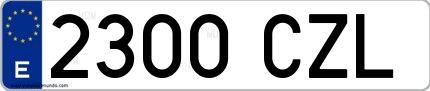 Ejemplo de matrícula española 2300 CZL