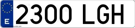 Ejemplo de matrícula española 2300 LGH