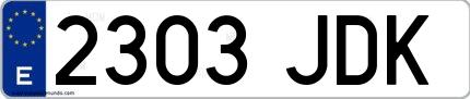 Ejemplo de matrícula española 2303 JDK