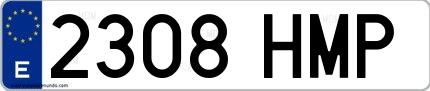 Ejemplo de matrícula española 2308 HMP