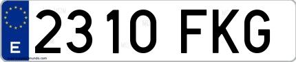 Ejemplo de matrícula española 2310 FKG
