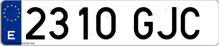 Ejemplo de matrícula de coche ordinaria 2310 GJC