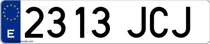 Ejemplo de matrícula española 2313 JCJ