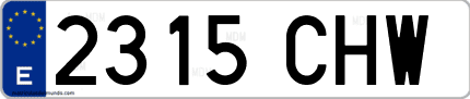 Ejemplo de matrícula de coche ordinaria 2315 CHW