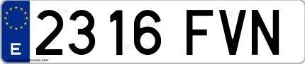 Ejemplo de matrícula española 2316 FVN