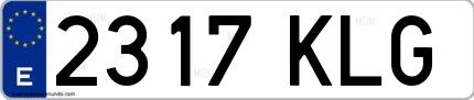 Ejemplo de matrícula española 2317 KLG